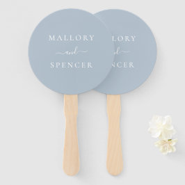 Traditionelles Dusty Blue Elegante Hochzeit Fächer