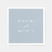 Traditionelles Dusty Blue Elegante Hochzeit Serviette (Vorderseite)