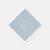 Traditionelles Dusty Blue Elegante Hochzeit Serviette (Ecke)