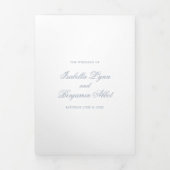 Traditionelles Dusty Blue Formal Elegante Hochzeit Dreifach Gefaltete Einladung (Cover)