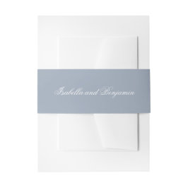 Traditionelles Dusty Blue Formal Elegante Hochzeit Einladungsbanderole