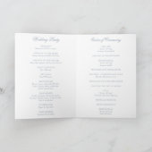 Traditionelles Dusty Blue Formal Elegante Hochzeit Programm (Innenseite)