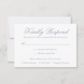 Traditionelles Dusty Blue Formal Elegante Hochzeit RSVP Karte (Vorderseite)