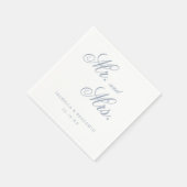 Traditionelles Dusty Blue Formal Elegante Hochzeit Serviette (Ecke)