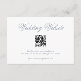 Traditionelles Dusty Blue Formal QR Code Hochzeit Begleitkarte