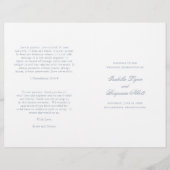 Traditionelles Dusty Blue Formal Wedding Programm (Vorderseite)