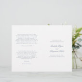 Traditionelles Dusty Blue Formal Wedding Programm (Stehend Vorderseite)