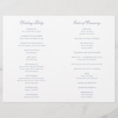 Traditionelles Dusty Blue Formal Wedding Programm (Rückseite)