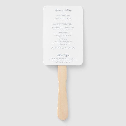 Traditionelles Dusty Blue Formal Wedding Programm Fächer (Rückseite)