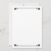 Traditionelles, elegant dekoratives Monogramm Einladung (Rückseite)