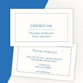 Traditionelles Elegantes Blau Beruflich Visitenkarte