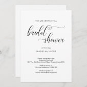 Traditionelles elegantes Brautparty der Kalligrafi Einladung (Vorne/Hinten)