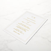 Traditionelles, elegantes Monogram Wedding Gold Folieneinladung (Gedreht)