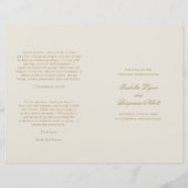 Traditionelles Elfenbein-Hochzeitsprogramm (Vorderseite)