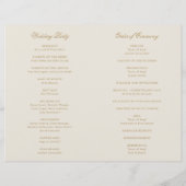Traditionelles Elfenbein-Hochzeitsprogramm (Rückseite)
