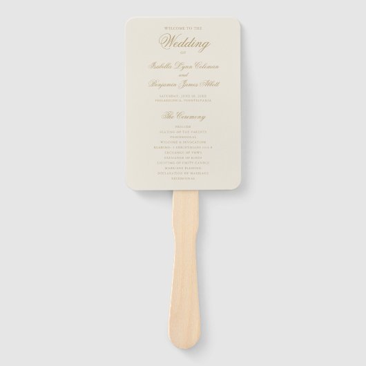 Traditionelles Elfenbein-Hochzeitsprogramm Fächer (Vorderseite)