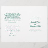 Traditionelles Emerald Green Formal Wedding Progra (Vorderseite)