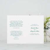 Traditionelles Emerald Green Formal Wedding Progra (Stehend Vorderseite)
