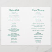 Traditionelles Emerald Green Formal Wedding Progra (Rückseite)