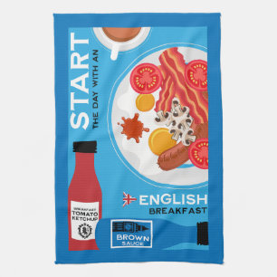 Traditionelles englisches Frühstück Geschirrtuch
