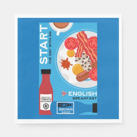 Traditionelles englisches Frühstück Serviette (Vorderseite)