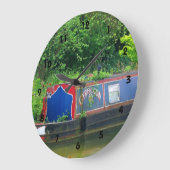 Traditionelles englisches Kanalboot Große Wanduhr (Winkel)