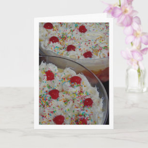 Traditionelles englisches Trifle-Dessert-Küche Karte