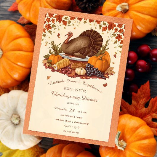 Traditionelles Erntefest Erntedank Abendessen Einladung