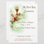 Traditionelles Erstkommunionszeugnis Feiertagskarte (Vorne/Hinten)
