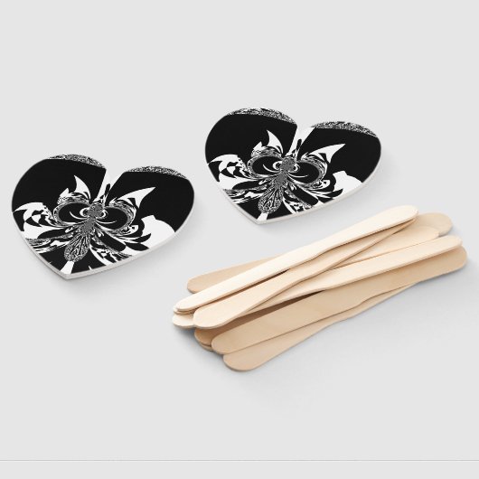 Traditionelles Farbdesign für Schwarz und Weiß Fächer (Non-assembled)