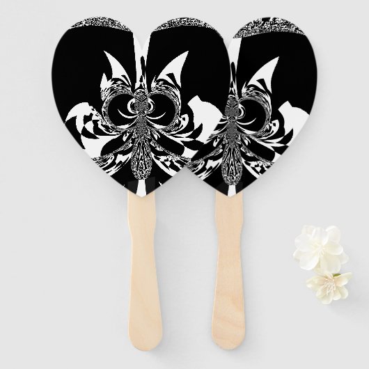 Traditionelles Farbdesign für Schwarz und Weiß Fächer (Vorne und Hinten)