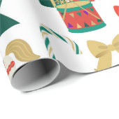 Traditionelles festes Nutcracker Toys Weihnachten Geschenkpapier (Rolleneckpunkt)