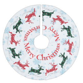 Traditionelles Festfest Rentier Frohe Weihnachten Polyester Weihnachtsbaumdecke