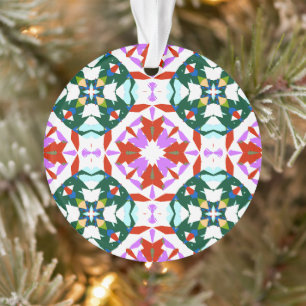 Traditionelles festliches Grün und Lila Weihnachte Ornament