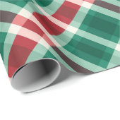 Traditionelles festliches Rot und Grün Kariert Geschenkpapier (Rolleneckpunkt)