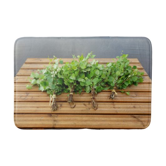 Traditionelles finnisches Bad auf einer Mole Badematte (Vorderseite)