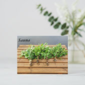 Traditionelles finnisches Bad auf einer Mole Postkarte (Stehend Vorderseite)