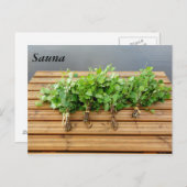 Traditionelles finnisches Bad auf einer Mole Postkarte (Vorne/Hinten)