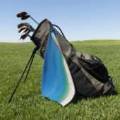 Traditionelles Fischerboot am Strand Golfhandtuch (Gras)
