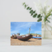 Traditionelles Fischerboot Postkarte (Stehend Vorderseite)