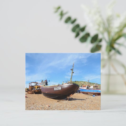 Traditionelles Fischerboot Postkarte (Stehend Vorderseite)