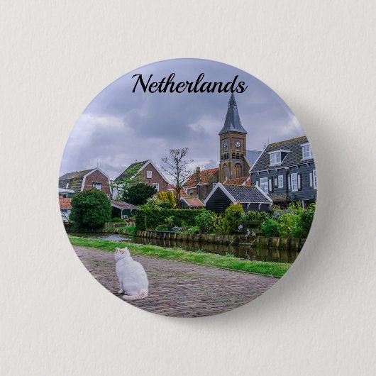 Traditionelles Fischerdorf Marken in den Niederlan Button (Vorderseite)