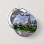 Traditionelles Fischerdorf Marken in den Niederlan Button (Vorne & Hinten)