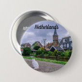 Traditionelles Fischerdorf Marken in den Niederlan Button (Vorne & Hinten)