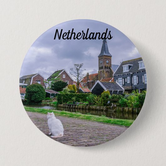 Traditionelles Fischerdorf Marken in den Niederlan Button (Vorderseite)