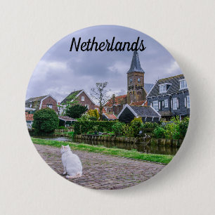 Traditionelles Fischerdorf Marken in den Niederlan Button