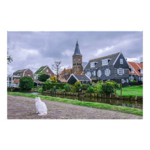 Traditionelles Fischerdorf Marken in den Niederlan Fotodruck