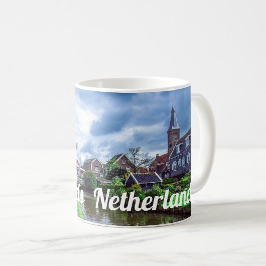 Traditionelles Fischerdorf Marken, Niederlande Kaffeetasse (VorderseiteRechts)