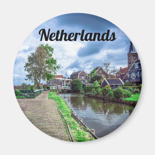 Traditionelles Fischerdorf Marken, Niederlande Magnet (Vorne)