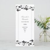 Traditionelles florales Kirchenhochzeitsprogramm Programm (Stehend Vorderseite)